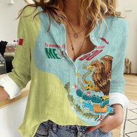 Custom Mexico Football Women Casual Shirt Tu Puedes El Tricolor Cyan - Wonder Print Shop
