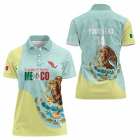 Custom Mexico Football Women Polo Shirt Tu Puedes El Tricolor Cyan - Wonder Print Shop