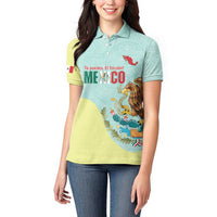 Custom Mexico Football Women Polo Shirt Tu Puedes El Tricolor Cyan - Wonder Print Shop