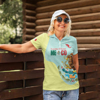 Custom Mexico Football Women Polo Shirt Tu Puedes El Tricolor Cyan - Wonder Print Shop