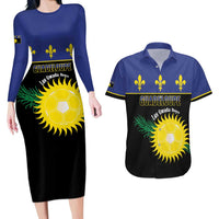 Custom Guadeloupe Football Couples Matching Long Sleeve Bodycon Dress and Hawaiian Shirt Allez Gwada Boys - Wonder Print Shop