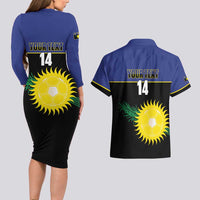 Custom Guadeloupe Football Couples Matching Long Sleeve Bodycon Dress and Hawaiian Shirt Allez Gwada Boys - Wonder Print Shop