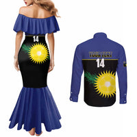 Custom Guadeloupe Football Couples Matching Mermaid Dress and Long Sleeve Button Shirt Allez Gwada Boys - Wonder Print Shop
