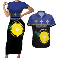 Custom Guadeloupe Football Couples Matching Short Sleeve Bodycon Dress and Hawaiian Shirt Allez Gwada Boys - Wonder Print Shop
