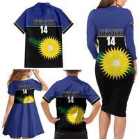 Custom Guadeloupe Football Family Matching Long Sleeve Bodycon Dress and Hawaiian Shirt Allez Gwada Boys - Wonder Print Shop