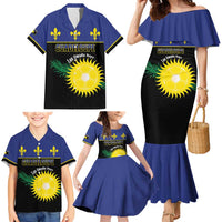 Custom Guadeloupe Football Family Matching Mermaid Dress and Hawaiian Shirt Allez Gwada Boys - Wonder Print Shop