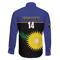 Custom Guadeloupe Football Family Matching Off The Shoulder Long Sleeve Dress and Hawaiian Shirt Allez Gwada Boys - Wonder Print Shop