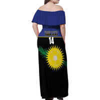 Custom Guadeloupe Football Family Matching Off Shoulder Maxi Dress and Hawaiian Shirt Allez Gwada Boys - Wonder Print Shop