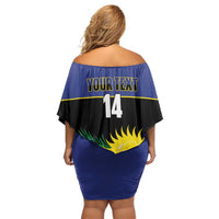 Custom Guadeloupe Football Family Matching Off Shoulder Short Dress and Hawaiian Shirt Allez Gwada Boys - Wonder Print Shop