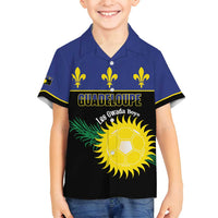 Custom Guadeloupe Football Family Matching Off Shoulder Short Dress and Hawaiian Shirt Allez Gwada Boys - Wonder Print Shop