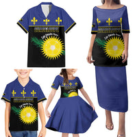 Custom Guadeloupe Football Family Matching Puletasi and Hawaiian Shirt Allez Gwada Boys - Wonder Print Shop