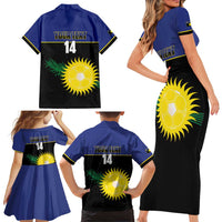 Custom Guadeloupe Football Family Matching Short Sleeve Bodycon Dress and Hawaiian Shirt Allez Gwada Boys - Wonder Print Shop