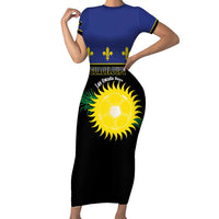 Custom Guadeloupe Football Family Matching Short Sleeve Bodycon Dress and Hawaiian Shirt Allez Gwada Boys - Wonder Print Shop