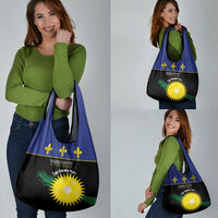 Custom Guadeloupe Football Grocery Bag Allez Gwada Boys - Wonder Print Shop