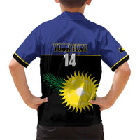Custom Guadeloupe Football Kid Hawaiian Shirt Allez Gwada Boys - Wonder Print Shop