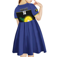 Custom Guadeloupe Football Kid Short Sleeve Dress Allez Gwada Boys - Wonder Print Shop