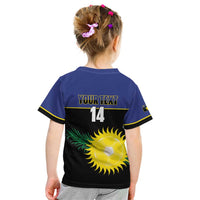 Custom Guadeloupe Football Kid T Shirt Allez Gwada Boys - Wonder Print Shop