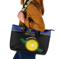 Custom Guadeloupe Football Leather Tote Bag Allez Gwada Boys - Wonder Print Shop