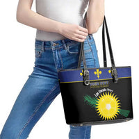 Custom Guadeloupe Football Leather Tote Bag Allez Gwada Boys - Wonder Print Shop