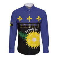Custom Guadeloupe Football Long Sleeve Button Shirt Allez Gwada Boys - Wonder Print Shop