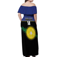 Custom Guadeloupe Football Off Shoulder Maxi Dress Allez Gwada Boys - Wonder Print Shop