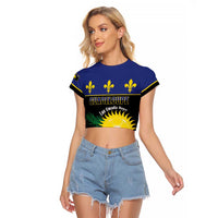 Custom Guadeloupe Football Raglan Cropped T Shirt Allez Gwada Boys - Wonder Print Shop