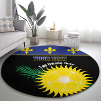 Custom Guadeloupe Football Round Carpet Allez Gwada Boys - Wonder Print Shop