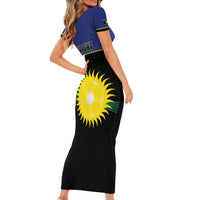 Custom Guadeloupe Football Short Sleeve Bodycon Dress Allez Gwada Boys - Wonder Print Shop