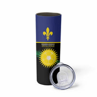 Custom Guadeloupe Football Skinny Tumbler Allez Gwada Boys - Wonder Print Shop
