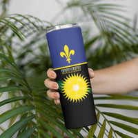 Custom Guadeloupe Football Skinny Tumbler Allez Gwada Boys - Wonder Print Shop