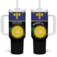 Custom Guadeloupe Football Tumbler With Handle Allez Gwada Boys - Wonder Print Shop