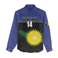 Custom Guadeloupe Football Women Casual Shirt Allez Gwada Boys - Wonder Print Shop