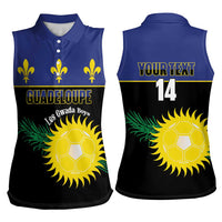 Custom Guadeloupe Football Women Sleeveless Polo Shirt Allez Gwada Boys - Wonder Print Shop