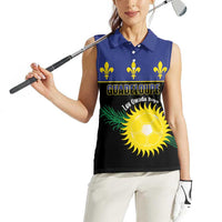 Custom Guadeloupe Football Women Sleeveless Polo Shirt Allez Gwada Boys - Wonder Print Shop