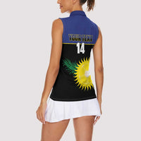 Custom Guadeloupe Football Women Sleeveless Polo Shirt Allez Gwada Boys - Wonder Print Shop