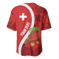 Personalised Switzerland Tennis Baseball Jersey Swiss Born To Play - Wonder Print Shop