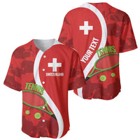Personalised Switzerland Tennis Baseball Jersey Swiss Born To Play - Wonder Print Shop