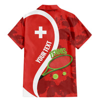 Personalised Switzerland Tennis Family Matching Mermaid Dress and Hawaiian Shirt Swiss Born To Play - Wonder Print Shop