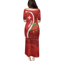 Personalised Switzerland Tennis Family Matching Puletasi and Hawaiian Shirt Swiss Born To Play - Wonder Print Shop