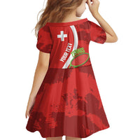 Personalised Switzerland Tennis Family Matching Short Sleeve Bodycon Dress and Hawaiian Shirt Swiss Born To Play - Wonder Print Shop