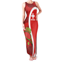 Personalised Switzerland Tennis Family Matching Tank Maxi Dress and Hawaiian Shirt Swiss Born To Play - Wonder Print Shop