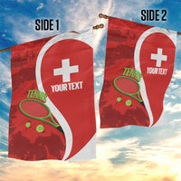 Personalised Switzerland Tennis Garden Flag Swiss Born To Play - Wonder Print Shop