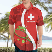 Personalised Switzerland Tennis Hawaiian Shirt Swiss Born To Play - Wonder Print Shop