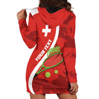 Personalised Switzerland Tennis Hoodie Dress Swiss Born To Play - Wonder Print Shop