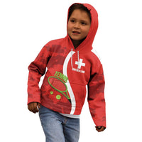 Personalised Switzerland Tennis Kid Hoodie Swiss Born To Play - Wonder Print Shop