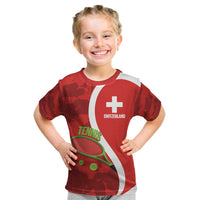 Personalised Switzerland Tennis Kid T Shirt Swiss Born To Play - Wonder Print Shop