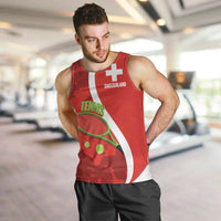 Personalised Switzerland Tennis Men Tank Top Swiss Born To Play - Wonder Print Shop
