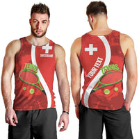 Personalised Switzerland Tennis Men Tank Top Swiss Born To Play - Wonder Print Shop