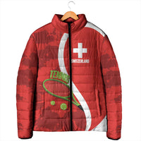 Personalised Switzerland Tennis Padded Jacket Swiss Born To Play - Wonder Print Shop