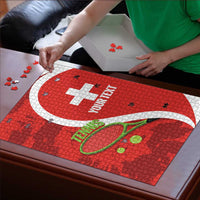 Personalised Switzerland Tennis Puzzle Swiss Born To Play - Wonder Print Shop